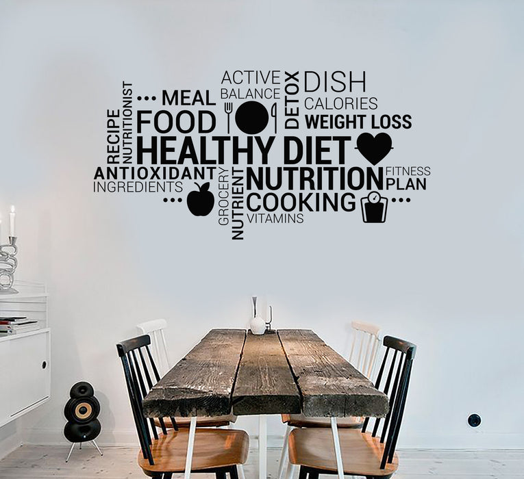 Виниловые наклейки на стену Здоровое питание Слова о потере веса Здоровье Образ жизни Наклейки Настенная роспись (ig6171)