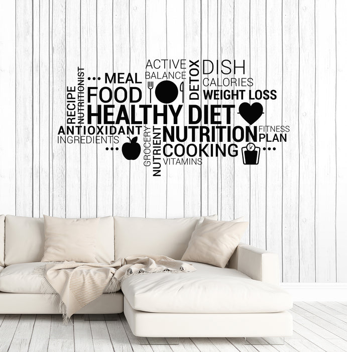 Виниловые наклейки на стену Здоровое питание Слова о потере веса Здоровье Образ жизни Наклейки Настенная роспись (ig6171)