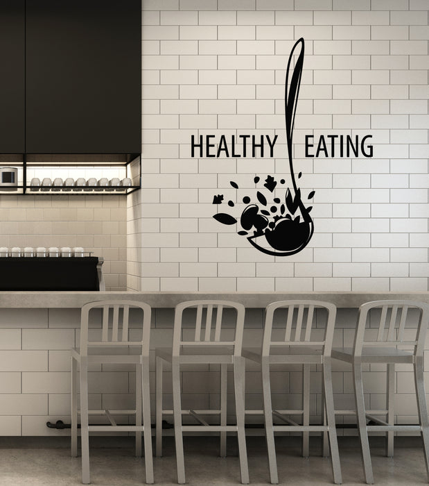 Autocollant mural en vinyle pour cuisine, louche, alimentation saine, légumes, régime alimentaire, nutritionniste, autocollants muraux (g2061)