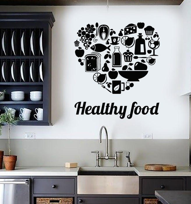 Vinyl Wall Decal Healthy Food Diet Sports Lifestyle Health Gym Decoration Stickers Mural (ig6052)