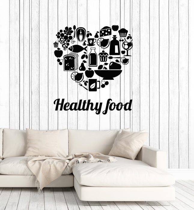 Vinyl Wall Decal Healthy Food Diet Sports Lifestyle Health Gym Decoration Stickers Mural (ig6052)