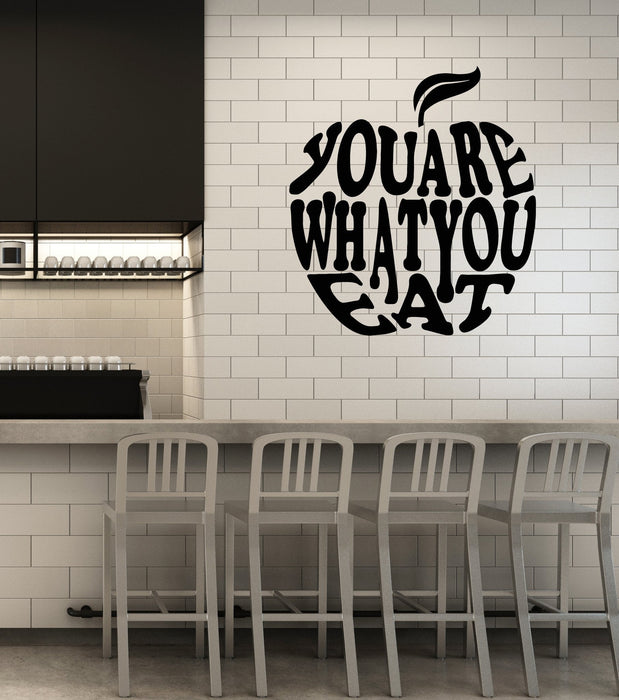 Vinyl Wall Decal Healthy Lifestyle Quote Apple Diet Inspire Art Kitchen Decor Stickers Mural (ig5600)