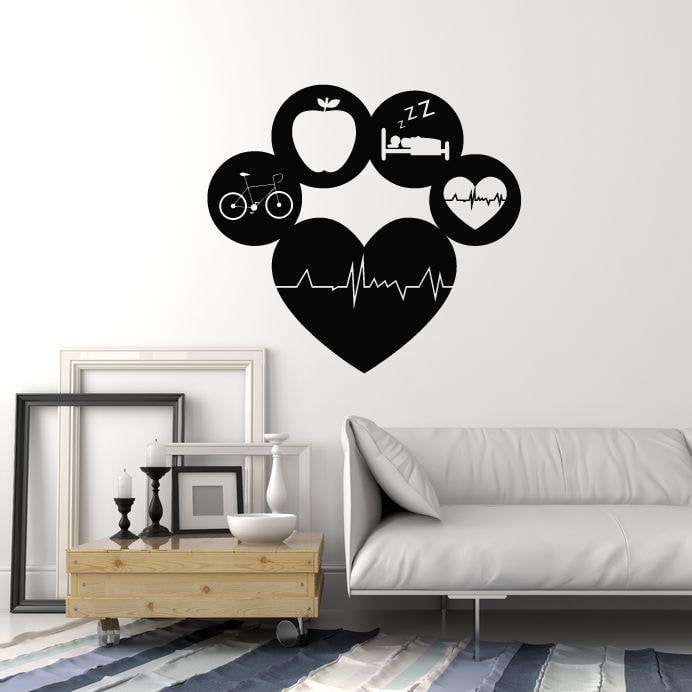 Vinyl Wall Decal Healthy Lifestyle Living Sports Gym Fitness Diet Cardio Stickers Mural (ig5426)