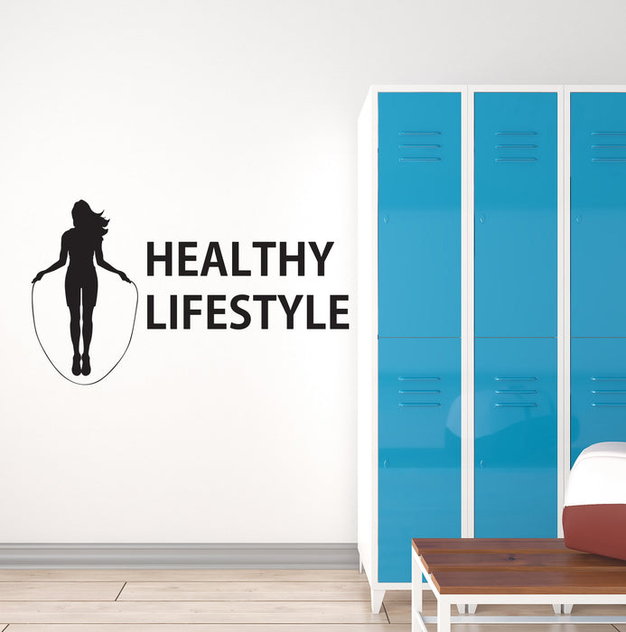 Vinyl Wall Decal Home Female Gym Healthy Lifestyle Fitness Woman Girl Stickers Mural (ig6196)