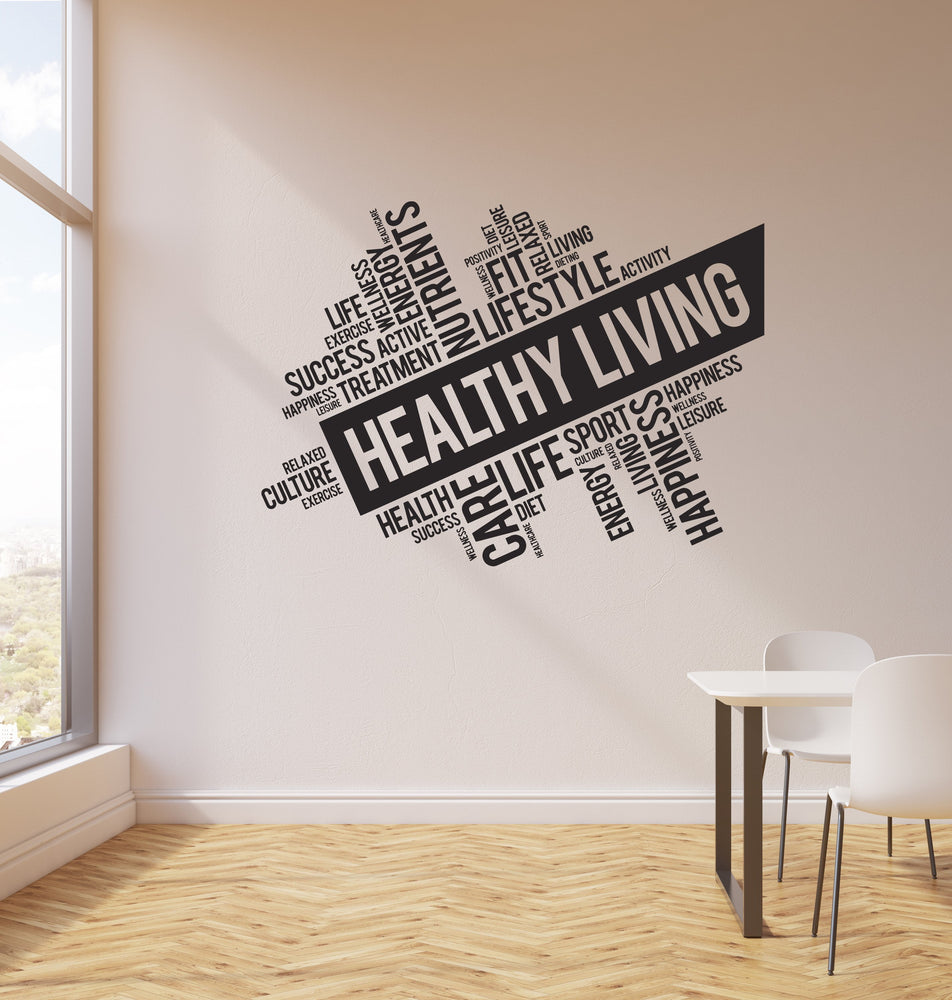 Vinyl Wall Decal Healthy Living Spa Salon Clinic Office Words Cloud Wo —  Wallstickers4you