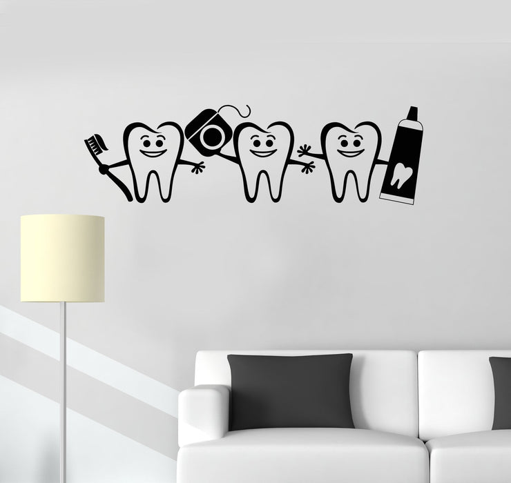 Vinyl Wall Decal Healthy Teeth Bathroom Dental Care Dentist Decor Stickers Mural Unique Gift (ig5222)