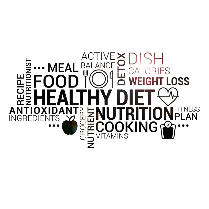 Vinyl Wall Decal Healthy Lifestyle Diet Sports Kitchen Words Health Nutrition Stickers Mural (ig6296)