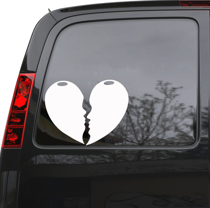 Auto Car Sticker Decal Broken Heart Kisses Love Romance Truck Laptop Window 6.4" by 5" Unique Gift m562