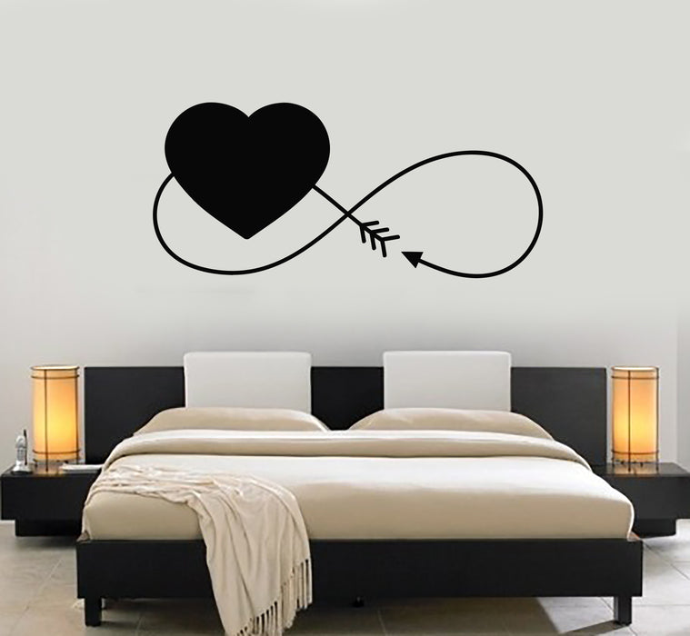 Vinyl Wall Decal Heart Arrow Symbol Infinity Fall In Love Romantic Stickers Mural (g2375)