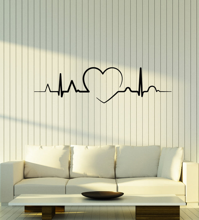 Vinyl Wall Decal Cardiogram Heartbeat Health Care Clinic Stickers Mural (g3628)