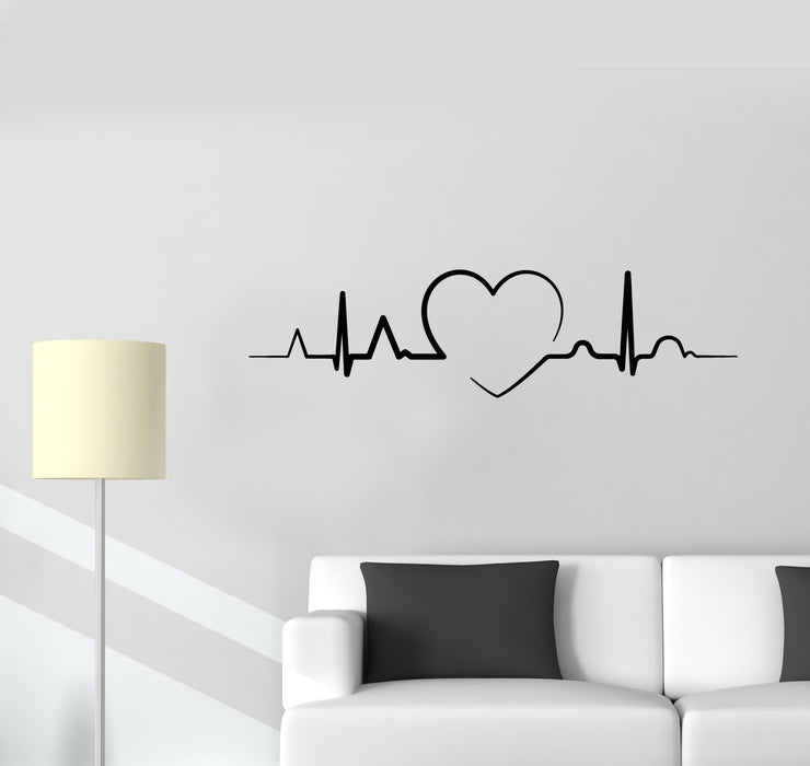 Vinyl Wall Decal Cardiogram Heartbeat Health Care Clinic Stickers Mural (g3628)