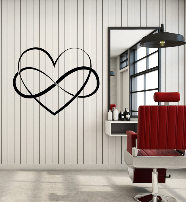 Vinyl Wall Decal Forever Heart Infinity Symbol Love Romance Decor Stickers Mural (g7277)