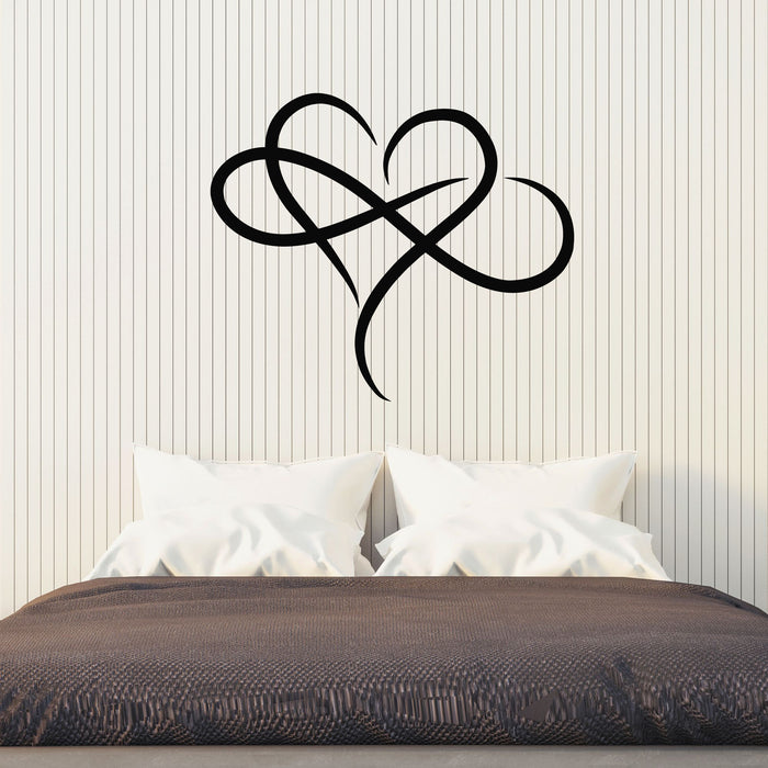 Vinyl Wall Decal Heart Infinity Symbol Love Romance Bedroom Decor Stickers Mural (g8094)