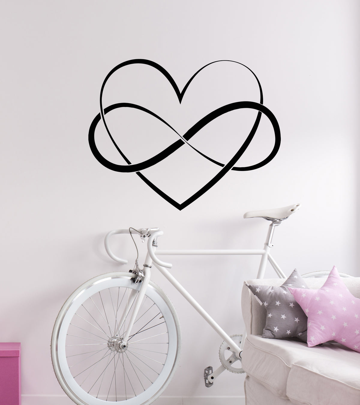 Vinyl Wall Decal Forever Heart Infinity Symbol Love Romance Decor Stic ...