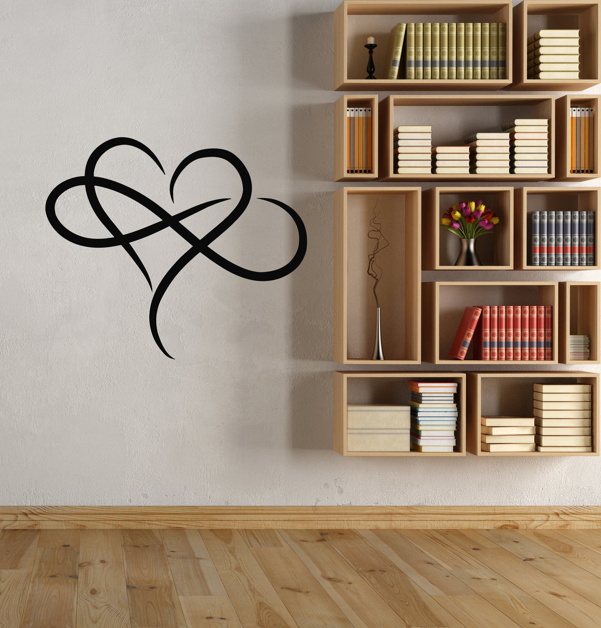 Vinyl Wall Decal Heart Infinity Symbol Love Romance Bedroom Decor Stic ...