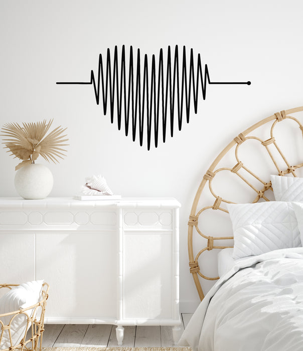 Vinyl Wall Decal Heartbeat Cardio Romance Art Big Heart Stickers Mural (g6609)