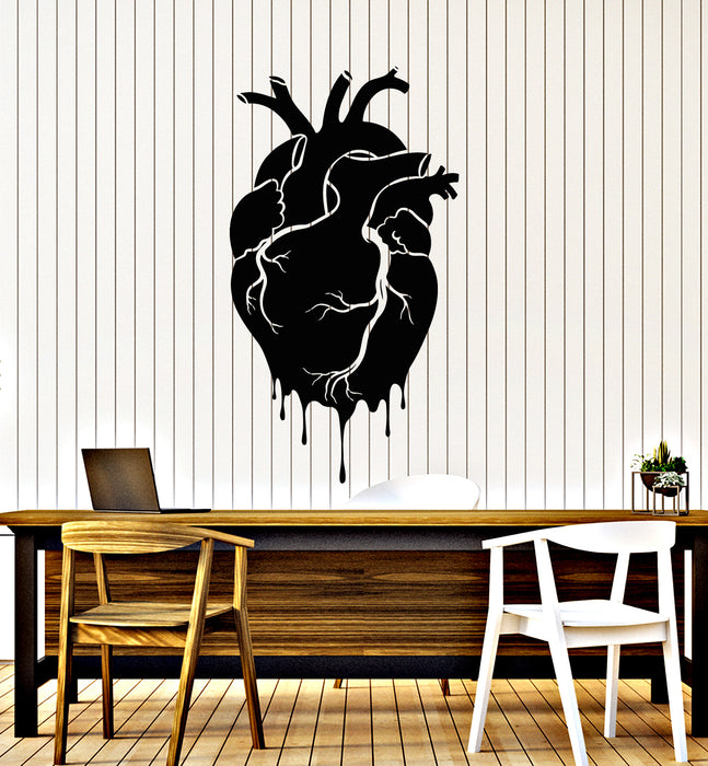 Виниловые наклейки на стену Анатомические реалистичные наклейки с каплями крови в виде человеческого сердца (g7162)
