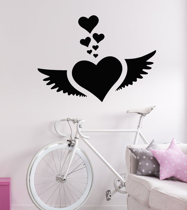 Vinyl Wall Decal Heart Wings Romance Love Decoration Stickers Mural (g7558)