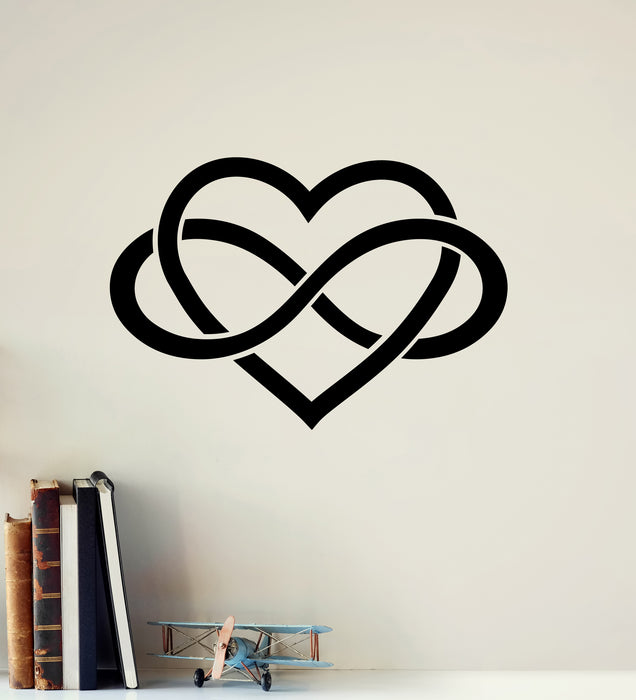 Heart Vinyl Wall Decal Love Forever Heart Symbol Of Infinity Stickers Mural (k080)