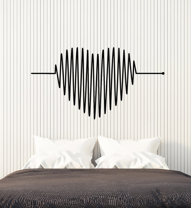 Vinyl Wall Decal Heartbeat Cardio Romance Art Big Heart Stickers Mural (g6609)