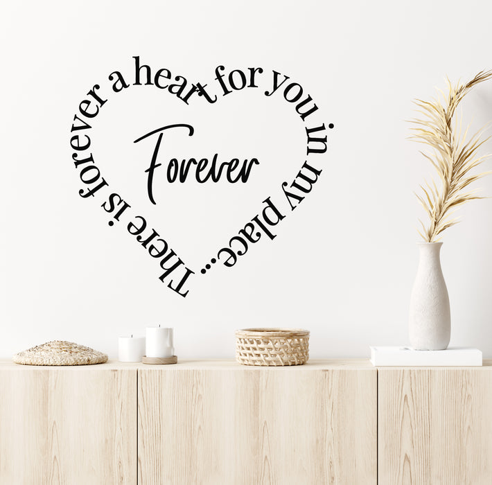 Vinyl Wall Decal Forever Heart Romance Decor Inspiring Quote Stickers Mural (g7560)