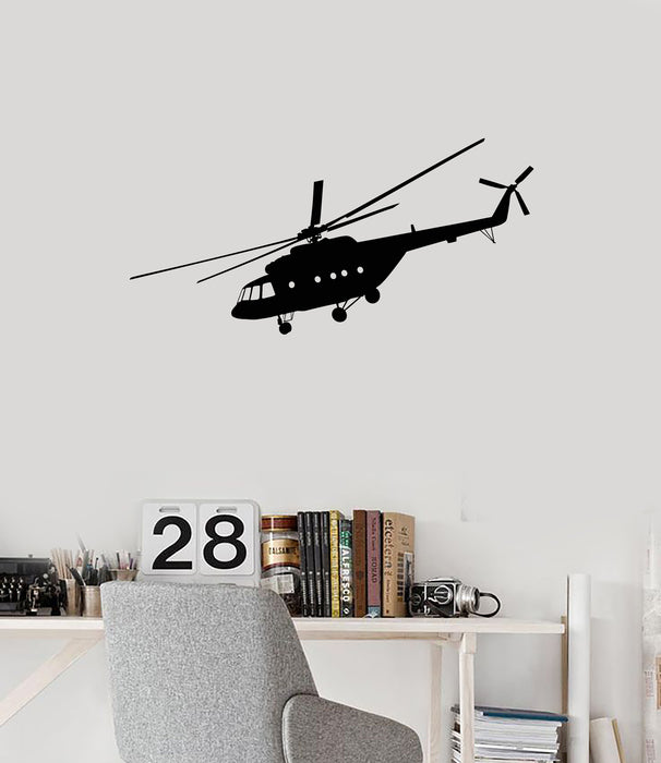 Vinyl Wall Decal Helicopter Boys Room Military War Decoration Stickers Mural (ig6051)