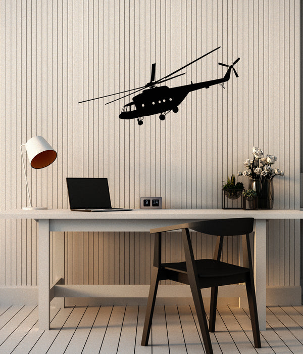 Vinyl Wall Decal Helicopter Boys Room Military War Decoration Stickers Mural (ig6051)