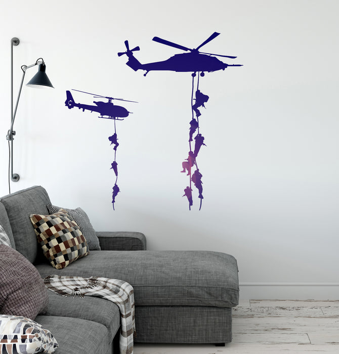 Helicopter Vinyl Decal Marines Military War Soldier Wall Sticker Unique Gift (ig2323)