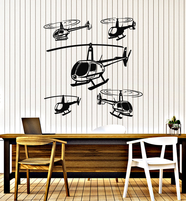 Vinyl Wall Decal Helicopters Military Aviation Boys Room Decor Stickers Mural (g7808)