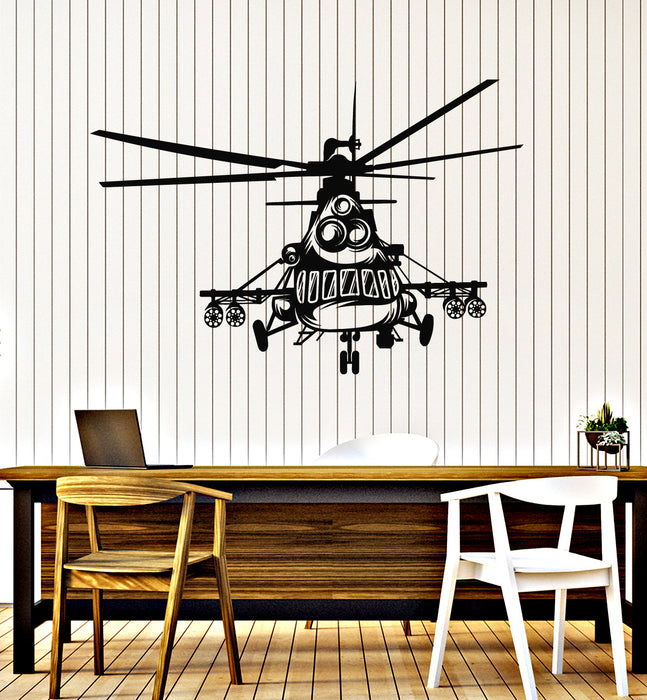 Vinyl Wall Decal Helicopter MIlitary Army Air Force War Boys Room Stickers Mural (g5007)