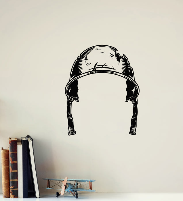Vinyl Wall Decal Military Base Decor Soldier Helmet Wartime Stickers Mural (g8364)