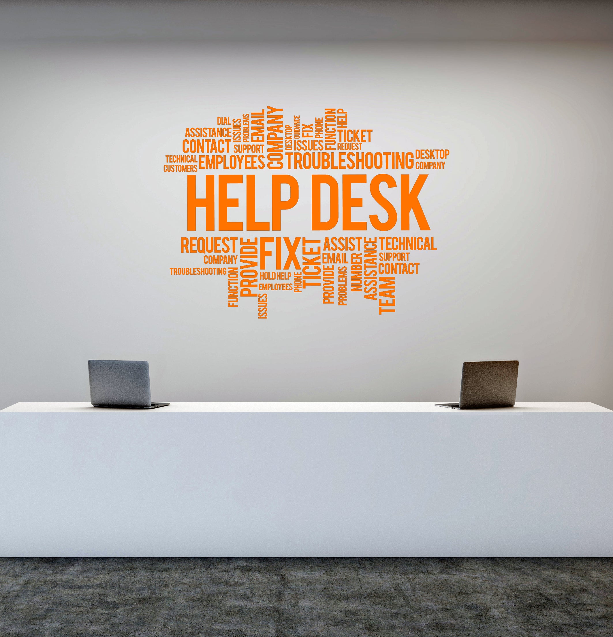 Vinyl Wall Decal Help Desk Business Office Company Space Stickers Mura ...