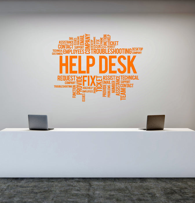 Vinyl Wall Decal Help Desk Business Office Company Space Stickers Mural (ig6448)