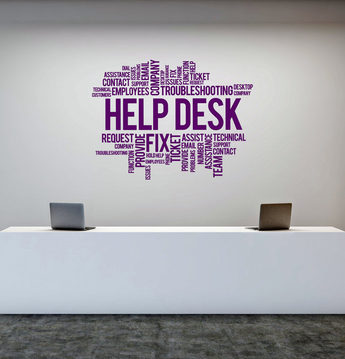 Vinyl Wall Decal Help Desk Business Office Company Space Stickers Mural (ig6448)