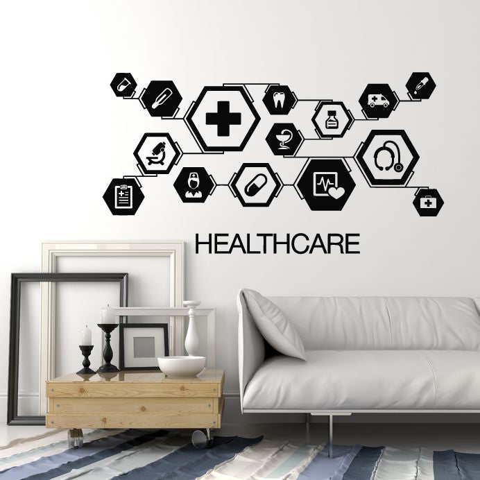 Vinyl Wall Decal Healthcare Medical Center Medicine Treatment Stickers Mural (g6927)