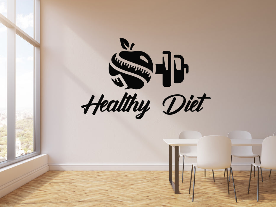 Vinyl Wall Decal Healthy Diet Lifestyle Organic Fruits Food Eating Stickers Mural (g3732)