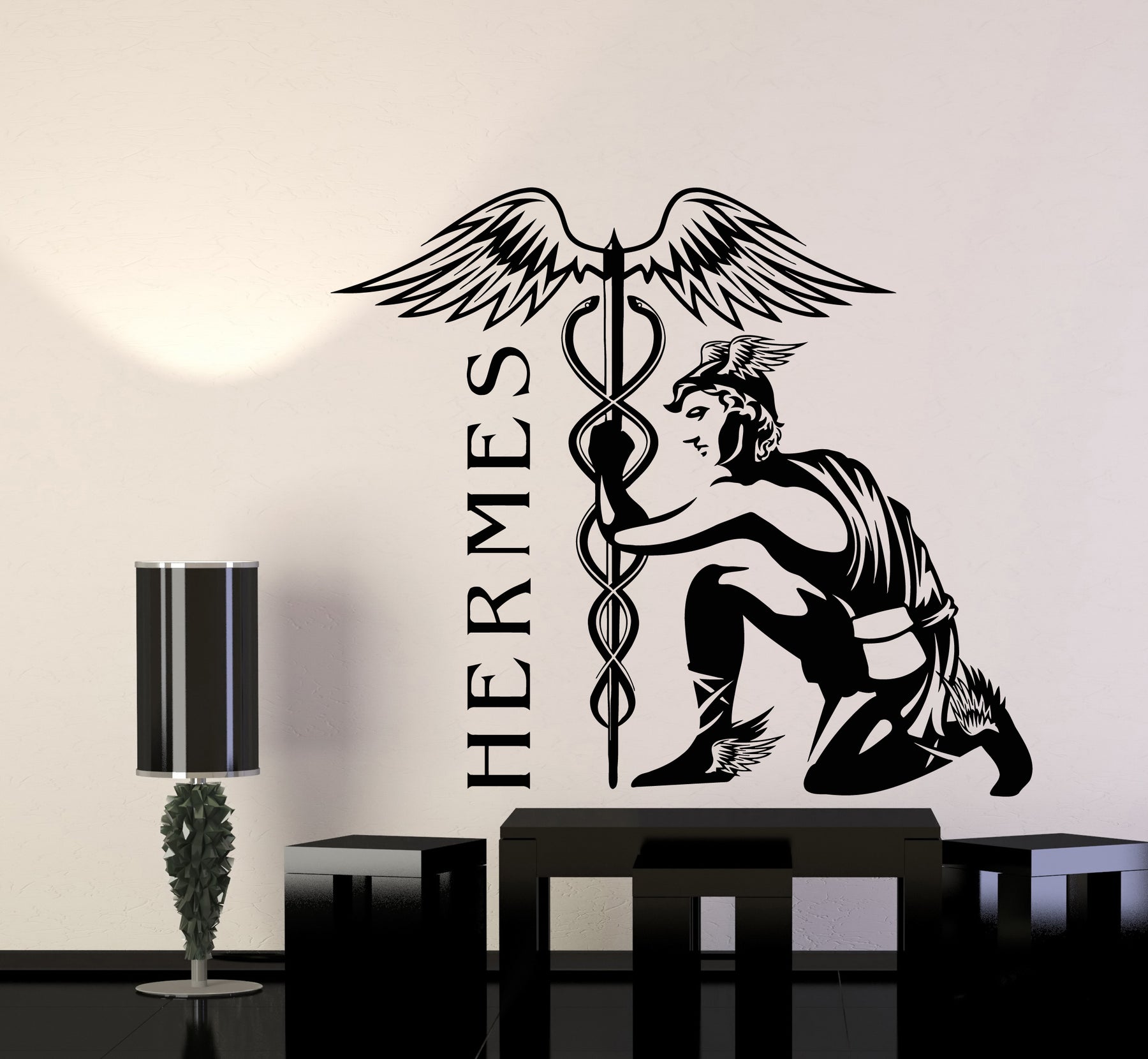 Vinyl Wall Decal Caduceus God Hermes Ancient Greece Symbol Stickers Mu —  Wallstickers4you
