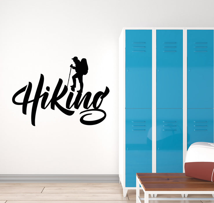 Vinyl Wall Decal Hiking Mountains Tourism Travel Adventure Stickers Mural (g4593)