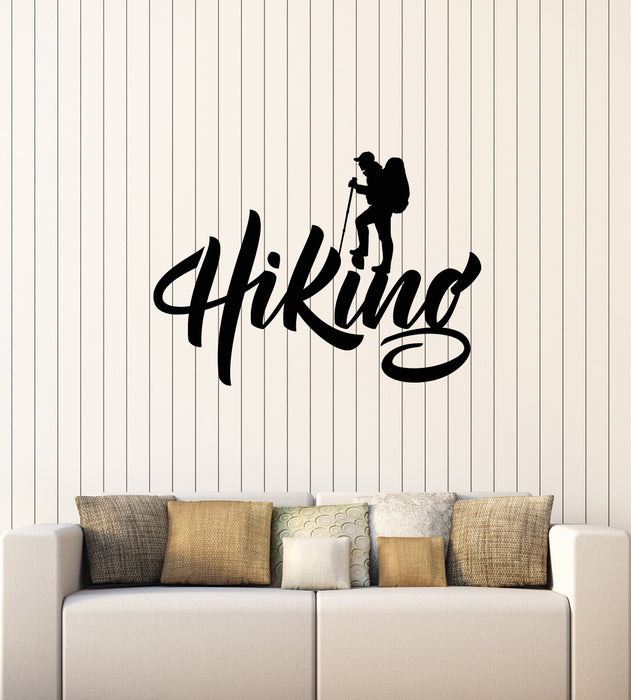 Vinyl Wall Decal Hiking Mountains Tourism Travel Adventure Stickers Mural (g4593)