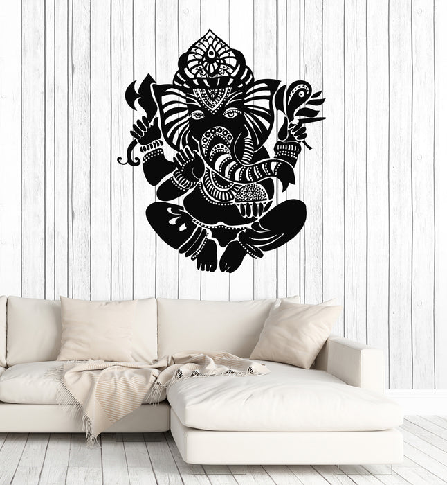 Vinyl Wall Decal Ganesha Indian Symbol Hinduism Deity God Stickers Mural (g6399)