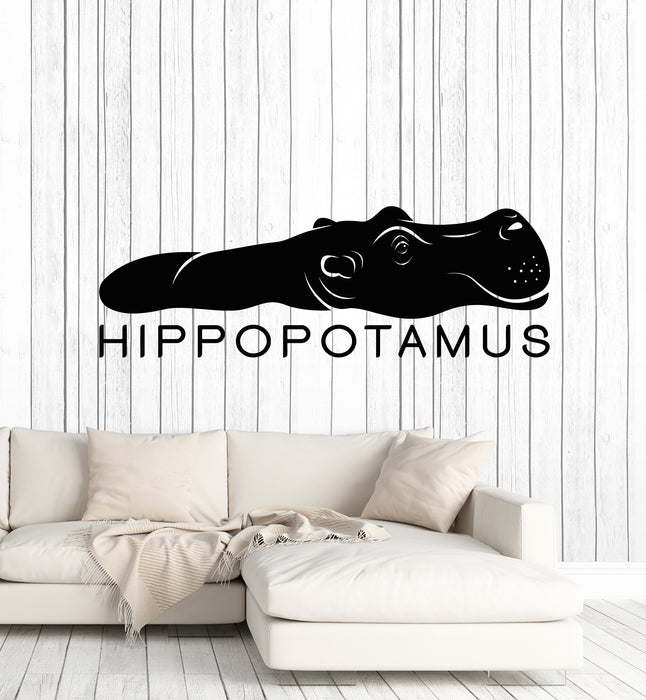 Vinyl Wall Decal Animal Hippopotamus Funny Hippo Zoo Decor Stickers Mural (g3309)