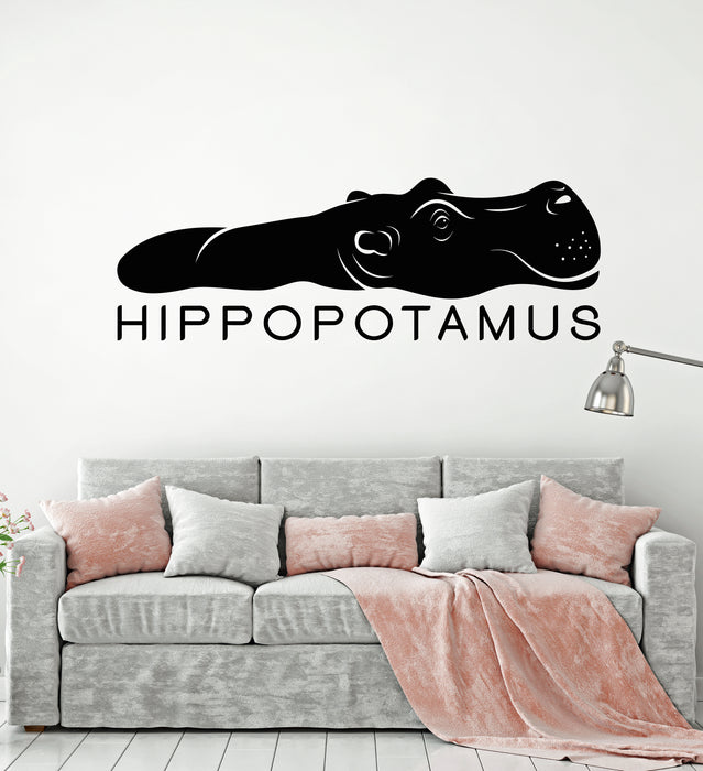 Vinyl Wall Decal Animal Hippopotamus Funny Hippo Zoo Decor Stickers Mural (g3309)