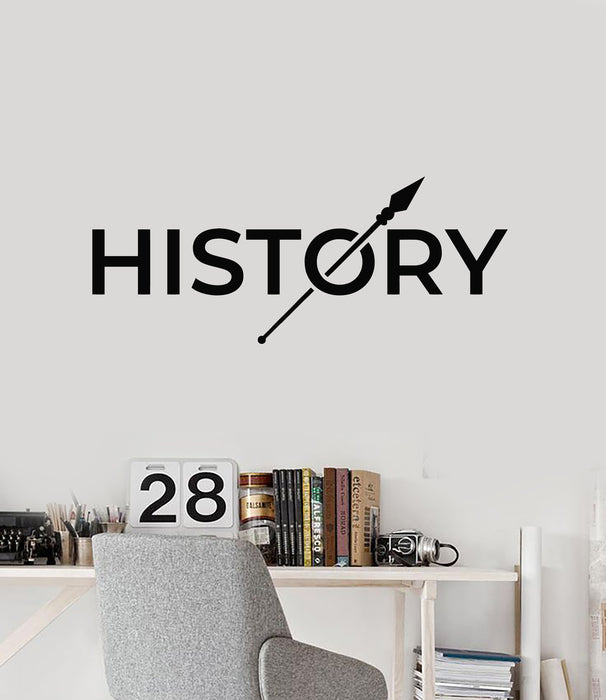 Vinyl Wall Decal History Word Spear School Study Teen Room Classroom Stickers Mural (g7296)