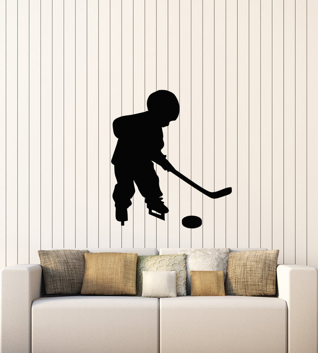 Vinyl Wall Decal Hockey For Children Sports Winter Sports Stickers Mural (g4254)