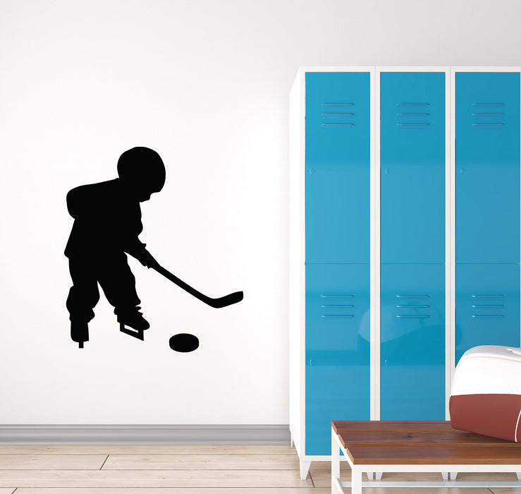 Vinyl Wall Decal Hockey For Children Sports Winter Sports Stickers Mural (g4254)