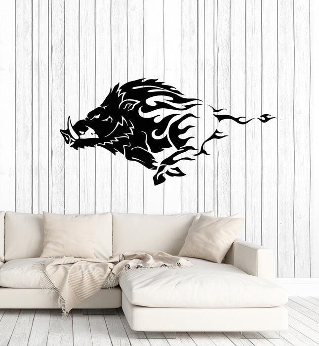 Vinyl Wall Decal Wild Boar Angry Pig Tribal Animal Decor Stickers Mural (g2618)