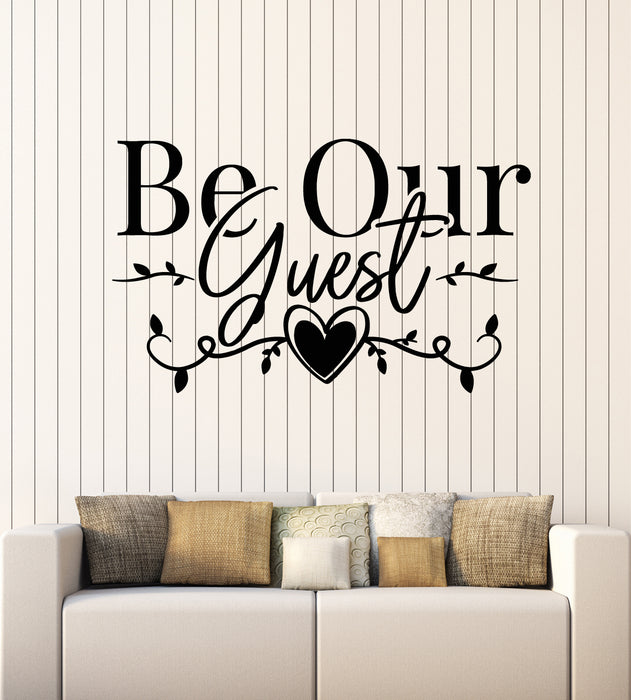 Vinyl Wall Decal Welcome Quote Home interior Be Our Guest Room Stickers Mural (g2700)