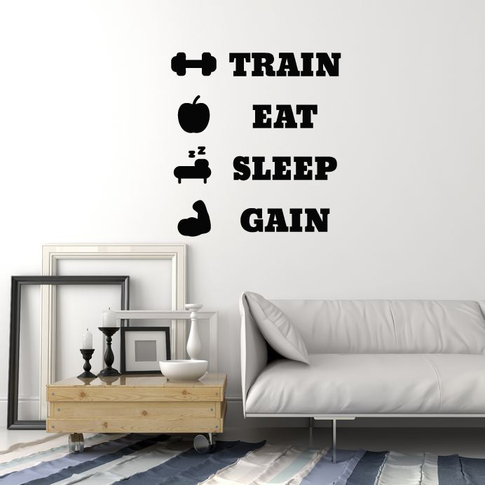 Vinyl Wall Decal Home Gym Decor Training Workout Fitness Center Sports Stickers Mural (ig6098)