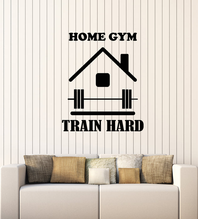 Vinyl Wall Decal Home Gym Training Hard Iron Sport Muscle Fitness Stickers Mural (g3664)