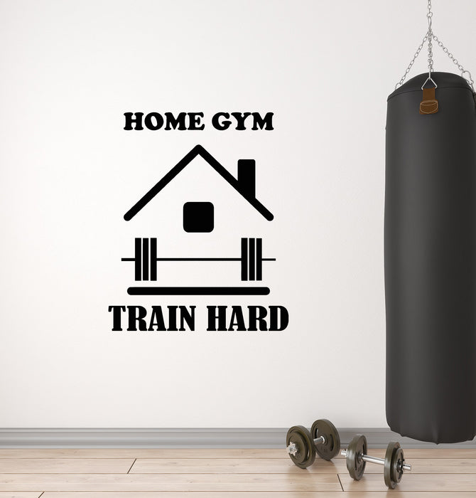 Vinyl Wall Decal Home Gym Training Hard Iron Sport Muscle Fitness Stickers Mural (g3664)